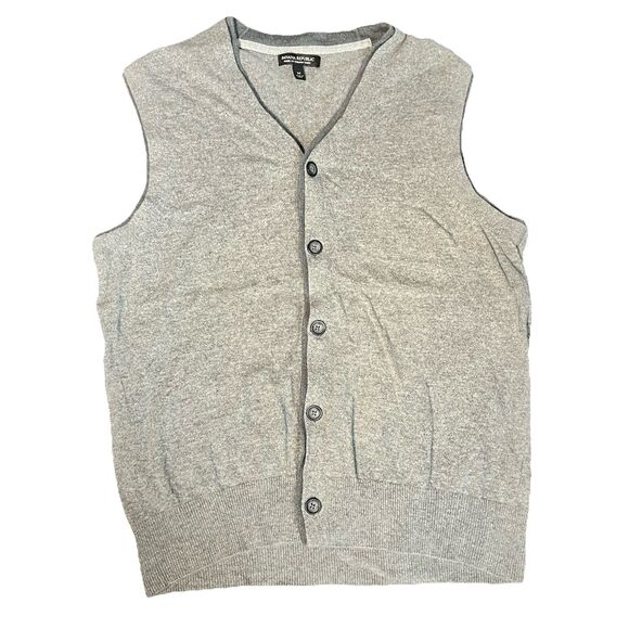 Banana Republic Grey Sweater Vest Cardigan Wool Men’s M - Picture 1 of 6